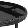 Garden table tempered glass black synthetic rattan Ø60x75 cm by vidaXL, Garden tables - Ref: Foro24-310598, Price: 44,10 €, D...