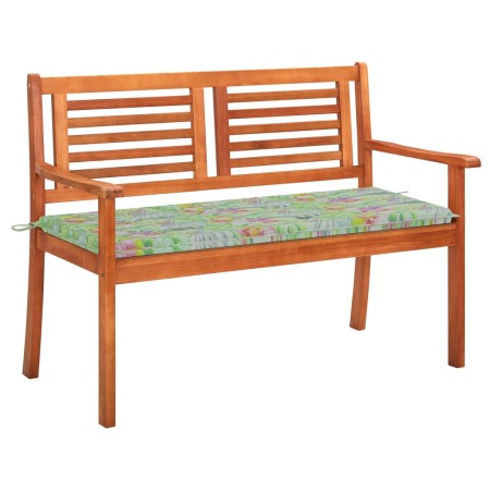 2 seater garden bench solid eucalyptus wood and cushion 120 cm by vidaXL, garden benches - Ref: Foro24-3060981, Price: 174,76...