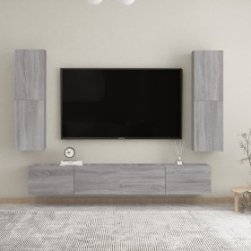 Muebles para TV de pared 2 uds gris Sonoma 30,5x30x110 cm de vidaXL, Muebles TV - Ref: Foro24-826679, Precio: 84,14 €, Descue...