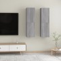 Muebles para TV de pared 2 uds gris Sonoma 30,5x30x110 cm de vidaXL, Muebles TV - Ref: Foro24-826679, Precio: 82,38 €, Descue...