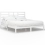 White solid wood bed frame 200x200 cm by vidaXL, Beds and slatted bases - Ref: Foro24-3105816, Price: 134,92 €, Discount: %