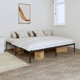 Estructura de cama de metal negro 180x200 cm de vidaXL, Camas y somieres - Ref: Foro24-350850, Precio: 96,99 €, Descuento: %