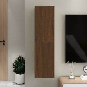 Wall-mounted TV stand in brown oak color, 30.5x30x110 cm by vidaXL, TV Furniture - Ref: Foro24-826680, Price: 52,51 €, Discou...