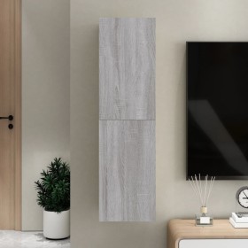 Sonoma gray wall-mounted TV cabinet 30.5x30x110 cm by vidaXL, TV Furniture - Ref: Foro24-826678, Price: 52,66 €, Discount: %