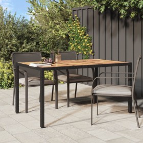 Garden table acacia wood black synthetic rattan 150x90x75 cm by vidaXL, Garden tables - Ref: Foro24-316720, Price: 158,62 €, ...