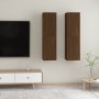 Wall TV cabinets 2 pcs brown oak 30.5x30x110 cm by vidaXL, TV Furniture - Ref: Foro24-826681, Price: 64,87 €, Discount: %