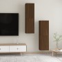 Wall TV cabinets 2 pcs brown oak 30.5x30x110 cm by vidaXL, TV Furniture - Ref: Foro24-826681, Price: 64,87 €, Discount: %