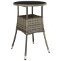 Mesa de jardín vidrio templado y ratán sintético gris Ø60x75 cm de vidaXL, Mesas de jardín - Ref: Foro24-310600, Precio: 59,6...