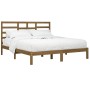 Estructura de cama madera maciza de pino marrón miel 200x200 cm de vidaXL, Camas y somieres - Ref: Foro24-3105818, Precio: 16...