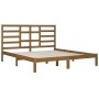 Estructura de cama madera maciza de pino marrón miel 200x200 cm de vidaXL, Camas y somieres - Ref: Foro24-3105818, Precio: 16...