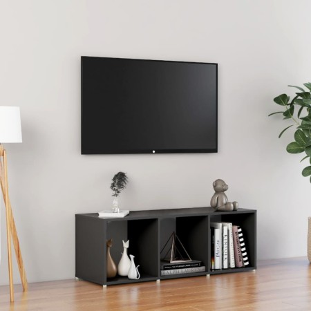 Gray plywood TV cabinet 107x35x37 cm by vidaXL, TV Furniture - Ref: Foro24-805536, Price: 45,63 €, Discount: %