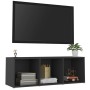 Gray plywood TV cabinet 107x35x37 cm by vidaXL, TV Furniture - Ref: Foro24-805536, Price: 45,63 €, Discount: %