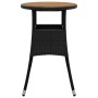 Garden table acacia wood and black synthetic rattan Ø60x75 cm by vidaXL, Garden tables - Ref: Foro24-310602, Price: 43,18 €, ...