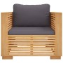 Dark gray garden armchair with solid teak wood cushions by vidaXL, Modular outdoor sofas - Ref: Foro24-319168, Price: 337,09 ...