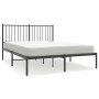 Bed frame with black metal headboard 135x190 cm by vidaXL, Beds and slatted bases - Ref: Foro24-350863, Price: 91,99 €, Disco...