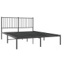 Bed frame with black metal headboard 135x190 cm by vidaXL, Beds and slatted bases - Ref: Foro24-350863, Price: 91,99 €, Disco...