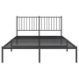 Bed frame with black metal headboard 135x190 cm by vidaXL, Beds and slatted bases - Ref: Foro24-350863, Price: 91,99 €, Disco...