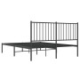 Bed frame with black metal headboard 135x190 cm by vidaXL, Beds and slatted bases - Ref: Foro24-350863, Price: 91,99 €, Disco...