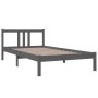 Estructura de cama madera maciza gris 100x200 cm de vidaXL, Camas y somieres - Ref: Foro24-814876, Precio: 92,36 €, Descuento: %