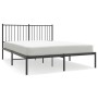 Bed frame with black metal headboard 140x190 cm by vidaXL, Beds and slatted bases - Ref: Foro24-350864, Price: 88,99 €, Disco...