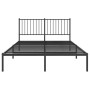 Bettgestell mit schwarzem Metallkopfteil 140x190 cm von vidaXL, Betten und Lattenroste - Ref: Foro24-350864, Preis: 88,99 €, ...