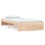 White solid wood bed frame 100x200 cm by vidaXL, Beds and slatted bases - Ref: Foro24-814940, Price: 129,36 €, Discount: %