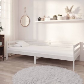 Sofá cama de madera maciza de pino blanco 90x200 cm de vidaXL, Camas y somieres - Ref: Foro24-806931, Precio: 114,99 €, Descu...