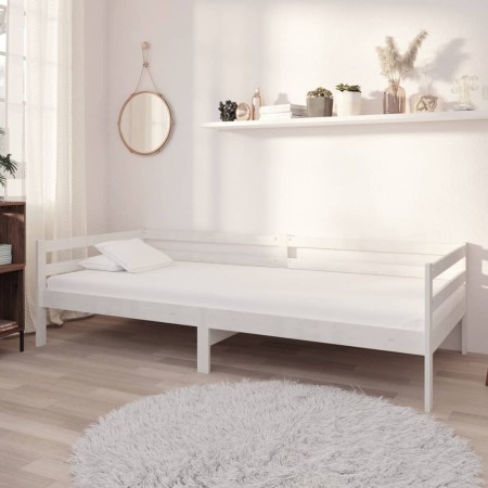 Sofá cama de madera maciza de pino blanco 90x200 cm de vidaXL, Camas y somieres - Ref: Foro24-806931, Precio: 114,47 €, Descu...