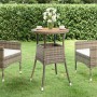 Garden table acacia wood and gray synthetic rattan Ø60x75 cm by vidaXL, Garden tables - Ref: Foro24-310603, Price: 43,50 €, D...