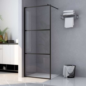 Accessible shower screen clear ESG glass black 80x195 cm by vidaXL, Shower walls and screens - Ref: Foro24-149148, Price: 221...