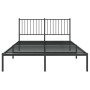 Bed frame with black metal headboard 140x200 cm by vidaXL, Beds and slatted bases - Ref: Foro24-350865, Price: 97,61 €, Disco...