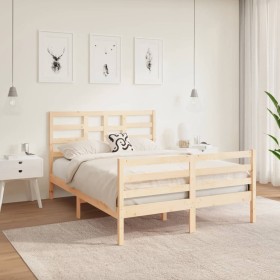 Estructura de cama madera maciza 120x190 cm de vidaXL, Camas y somieres - Ref: Foro24-3105830, Precio: 112,99 €, Descuento: %