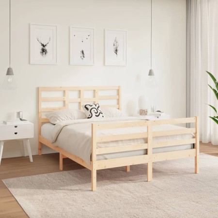 Solid wood bed frame 120x190 cm by vidaXL, Beds and slatted bases - Ref: Foro24-3105830, Price: 112,99 €, Discount: %