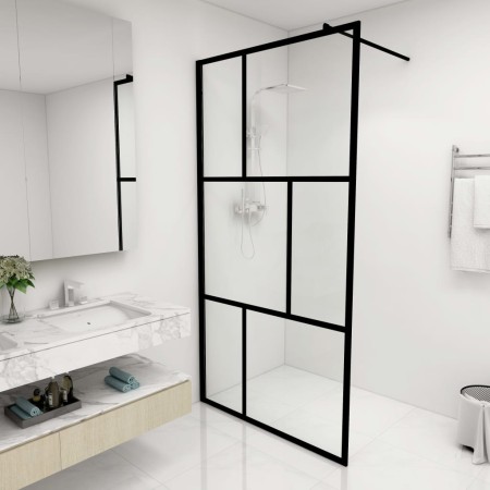 Accessible shower screen with black tempered glass 100x195 cm by vidaXL, Shower walls and screens - Ref: Foro24-149154, Price...