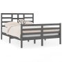 Estructura de cama doble pequeña madera maciza gris 120x190 cm de vidaXL, Camas y somieres - Ref: Foro24-3105832, Precio: 157...