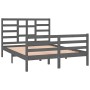 Estructura de cama doble pequeña madera maciza gris 120x190 cm de vidaXL, Camas y somieres - Ref: Foro24-3105832, Precio: 157...