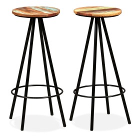 Kitchen stools 2 units recycled solid wood by vidaXL, Kitchen stools - Ref: Foro24-245445, Price: 129,49 €, Discount: %