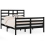 Estructura de cama doble pequeña madera maciza negra 120x190 cm de vidaXL, Camas y somieres - Ref: Foro24-3105834, Precio: 14...