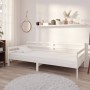 Sofá cama de madera maciza de pino blanco 90x200 cm de vidaXL, Camas y somieres - Ref: Foro24-806936, Precio: 130,43 €, Descu...