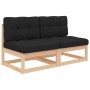 Zentrales Gartensofa 2 Stk. Kissen aus massivem Kiefernholz von vidaXL, Modulare Sofas für den Außenbereich - Ref: Foro24-807...