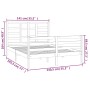 Weißer Massivholzbettrahmen 135x190 cm von vidaXL, Betten und Lattenroste - Ref: Foro24-3105836, Preis: 137,66 €, Rabatt: %