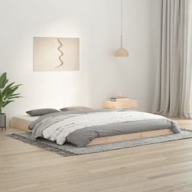 Solid pine wood bed frame 150x200 cm by vidaXL, Beds and slatted bases - Ref: Foro24-823439, Price: 93,00 €, Discount: %