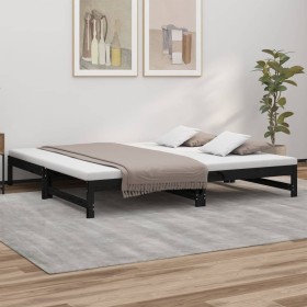 Removable sofa bed solid black pine wood 2x(100x200) cm by vidaXL, Beds and slatted bases - Ref: Foro24-823403, Price: 186,99...