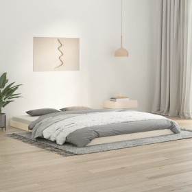 Solid white pine wood bed frame 150x200 cm by vidaXL, Beds and slatted bases - Ref: Foro24-823440, Price: 86,12 €, Discount: %