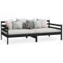 Solid black pine wood sofa bed 90x200 cm by vidaXL, Beds and slatted bases - Ref: Foro24-806939, Price: 123,37 €, Discount: %