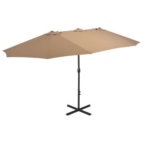 Garden umbrella with aluminum pole 460x270 cm in taupe gray. by vidaXL, Umbrellas - Ref: Foro24-44870, Price: 160,42 €, Disco...