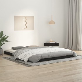 Solid black pine wood bed frame 150x200 cm by vidaXL, Beds and slatted bases - Ref: Foro24-823443, Price: 100,01 €, Discount: %