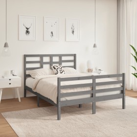 Weißer Massivholzbettrahmen 140x190 cm von vidaXL, Betten und Lattenroste - Ref: Foro24-3105842, Preis: 158,20 €, Rabatt: %