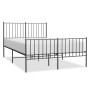 Bed frame with headboard and footboard black metal 120x190 cm by vidaXL, Beds and slatted bases - Ref: Foro24-350879, Price: ...