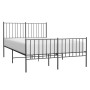 Bed frame with headboard and footboard black metal 120x190 cm by vidaXL, Beds and slatted bases - Ref: Foro24-350879, Price: ...